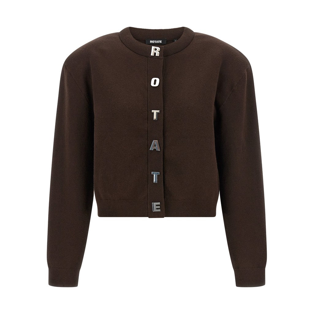 ROTATE BIRGER CHRISTENSEN Brown Organic Cotton Cardigan for Women