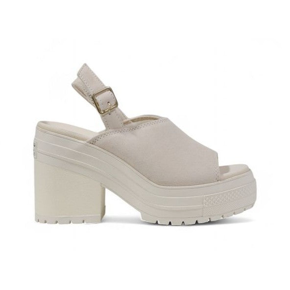 Converse Beige Suede Leather High Heel Pumps for Women