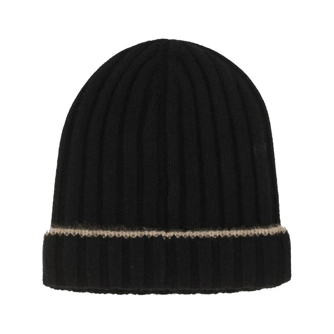 Brunello Cucinelli Black Cashmere Beanie for Men
