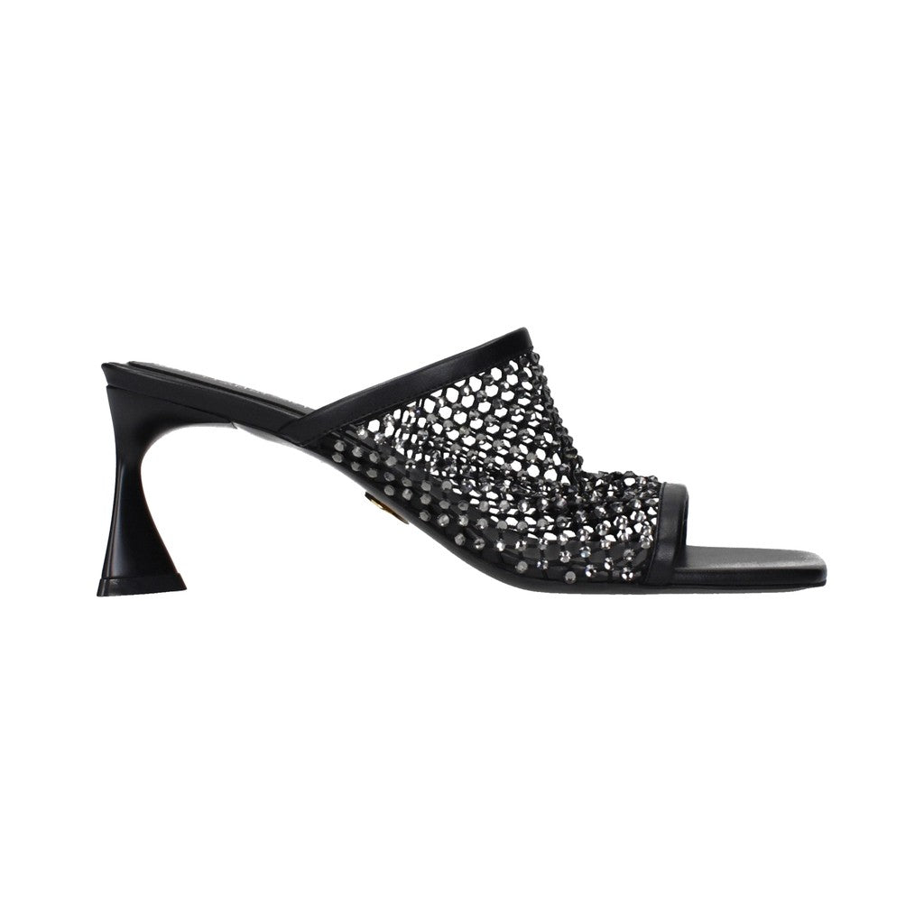 Stella McCartney Black Leather Stiletto Heel Sandals for Women