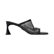Stella McCartney Black Leather Stiletto Heel Sandals for Women