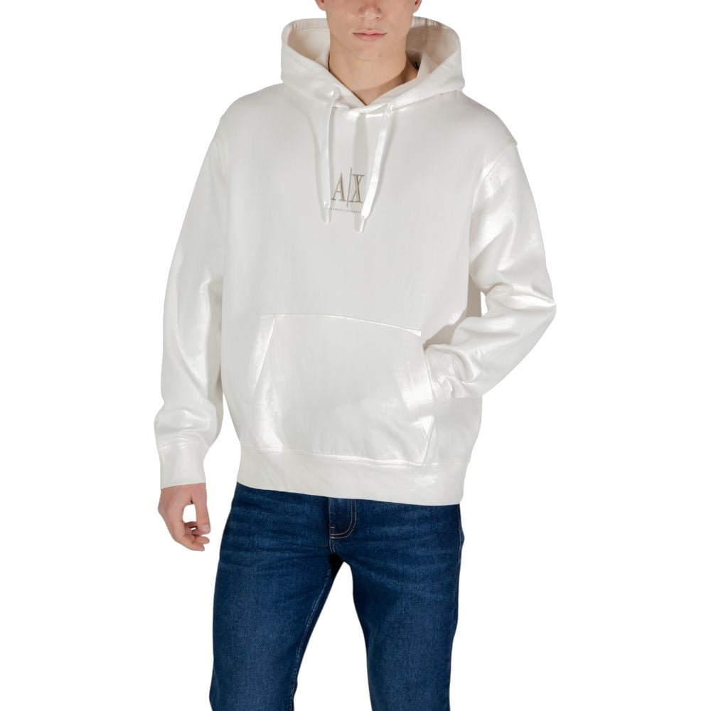 Armani Exchange Cream Cotton Hoodie for Men