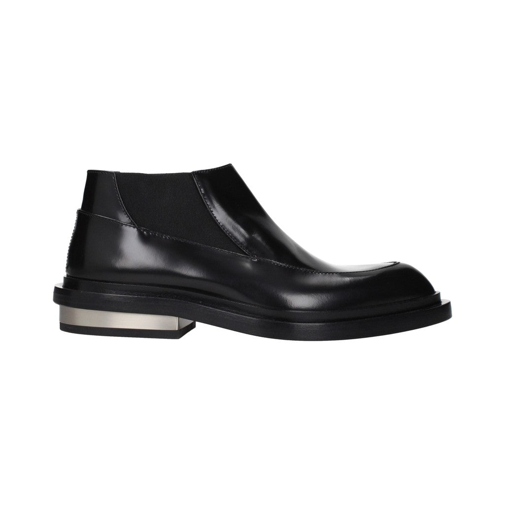 JIL SANDER Black Leather Ankle Boots for Women