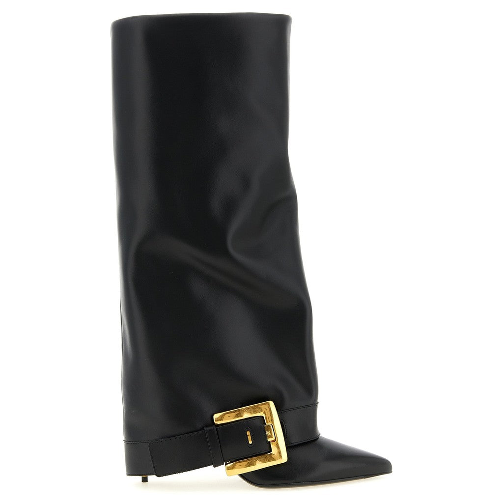 Balmain Black Calfskin Over The Knee for Women