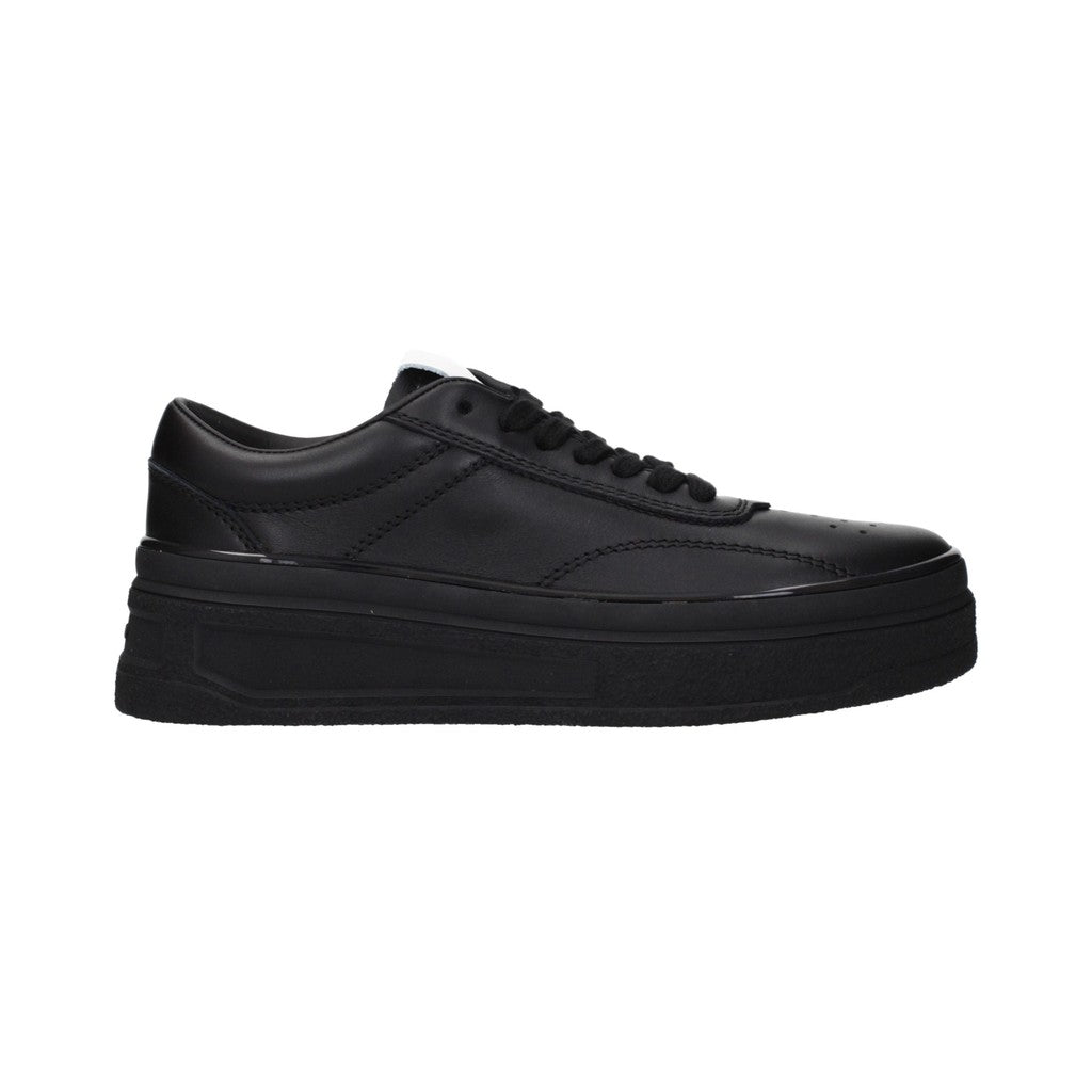 JIL SANDER Black Leather Platform Sneakers for Women