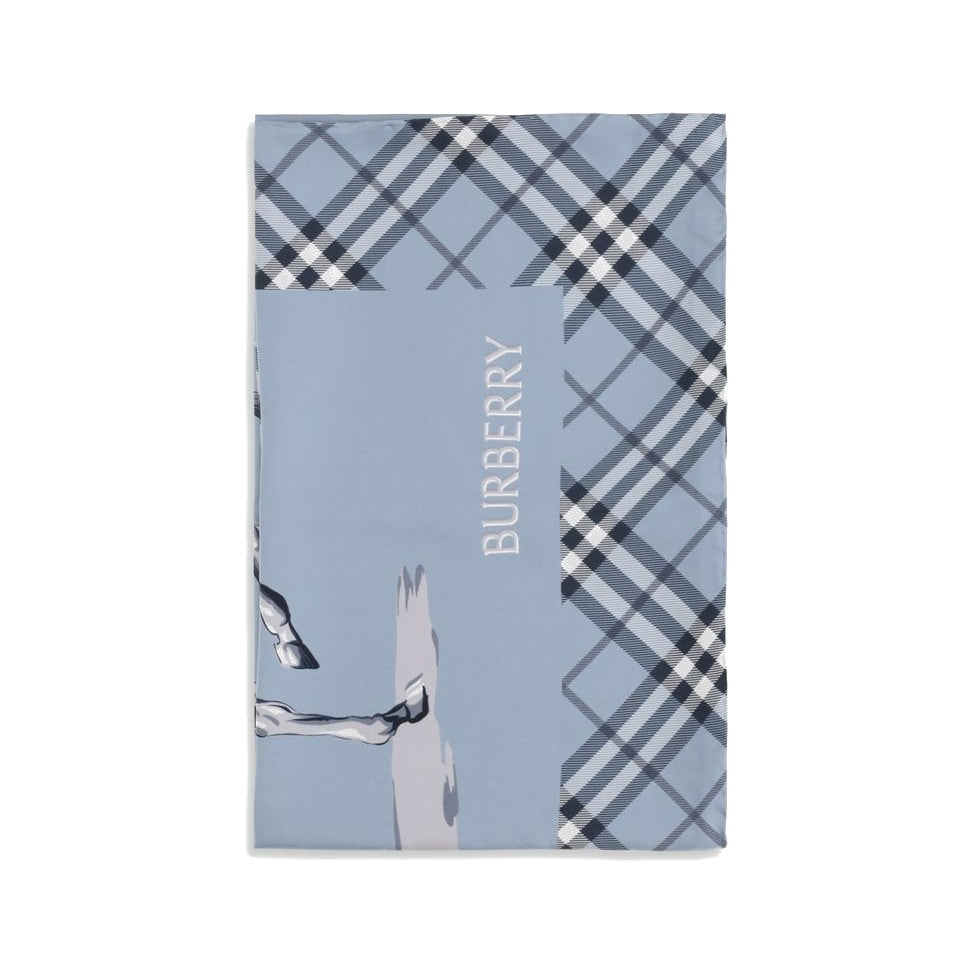 Burberry Blue Silk Scarf for Men