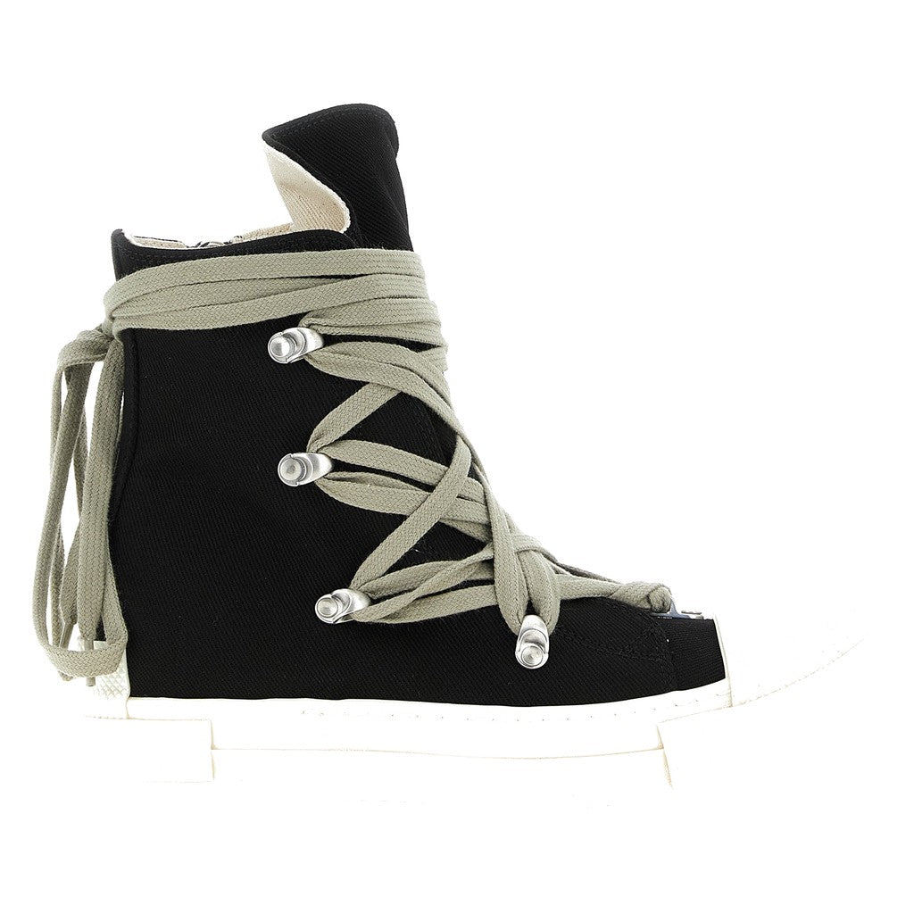 DRKSHDW Black Cotton High Top Sneakers for Women
