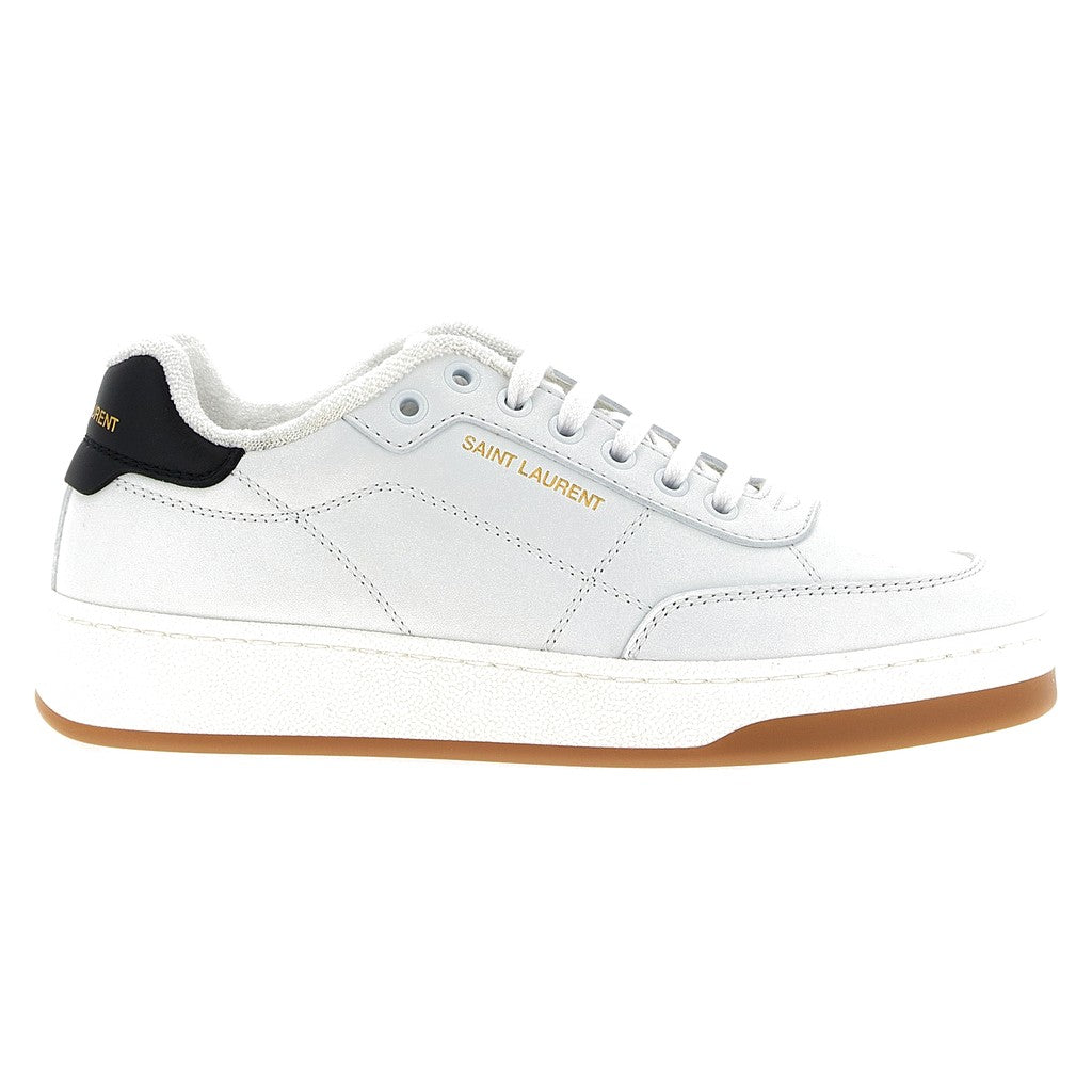 Saint Laurent Bicolor Calfskin Low Top Sneakers for Women