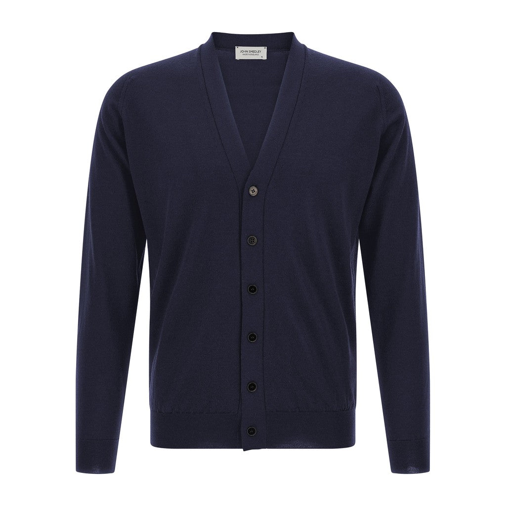 John SMEDLEY Blue Merino Wool Cardigan for Men