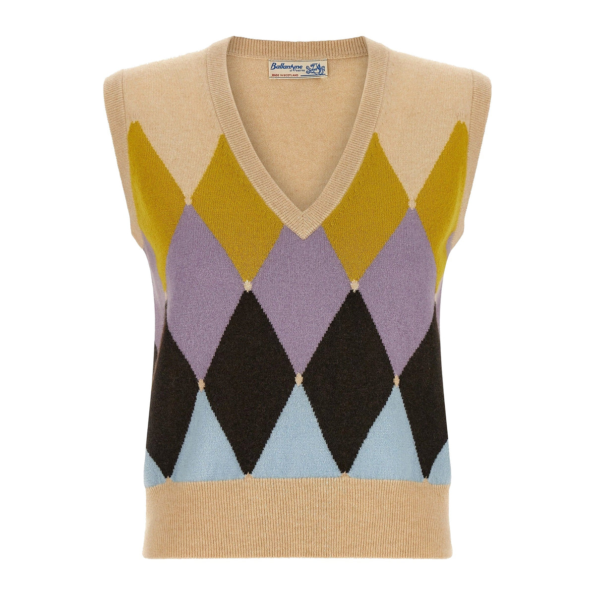 Ballantyne Beige Cashmere Sleeveless Jacket for Women