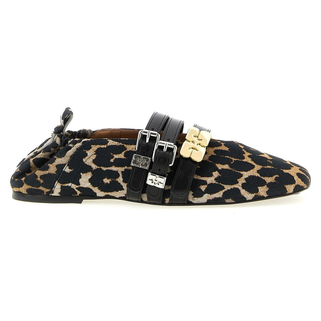 Ganni Multicolor Cotton Ballet Flats for Women