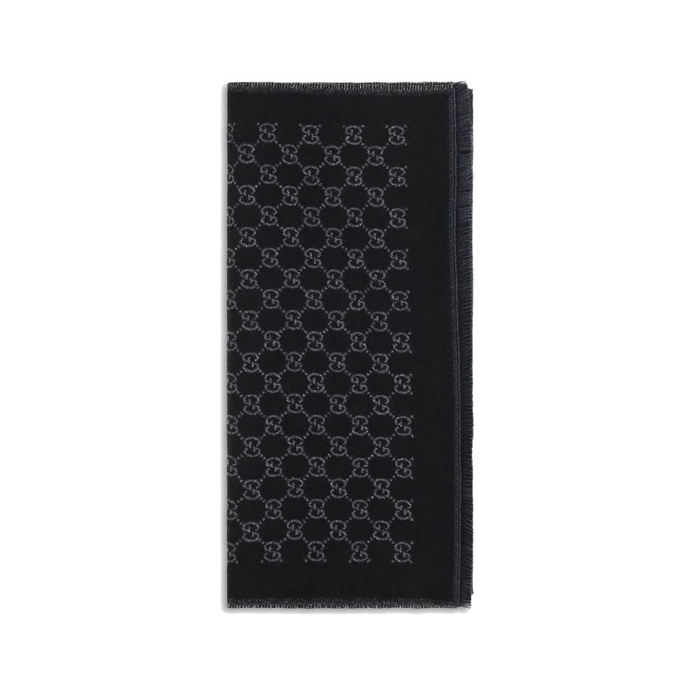 Gucci Black Wool Oves Aries Scarf for Women