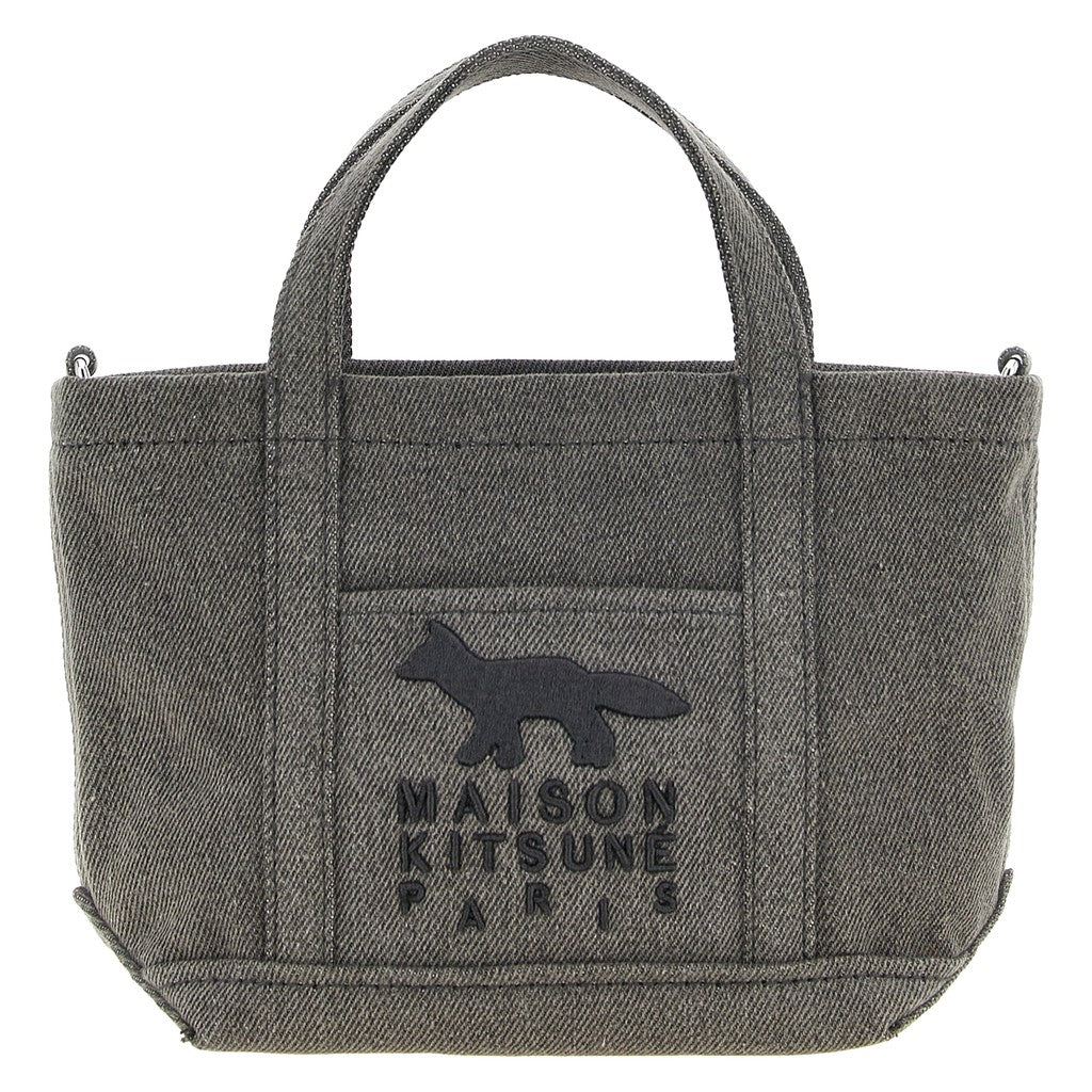 Maison Kitsuné Gray Cotton Tote Bag for Men