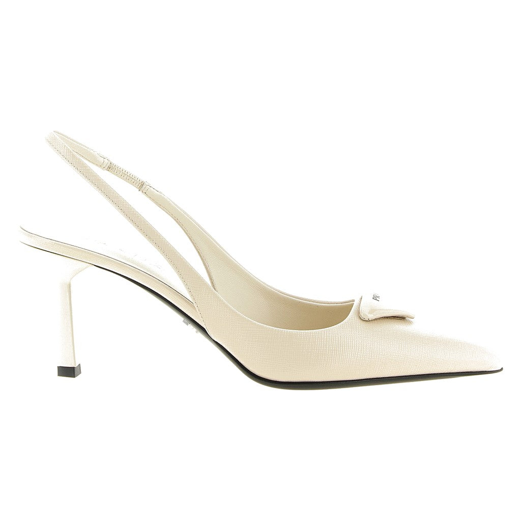 Prada White Calfskin High Heel Pumps for Women