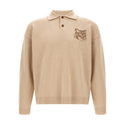Maison Kitsuné Beige Wool Cardigan for Men