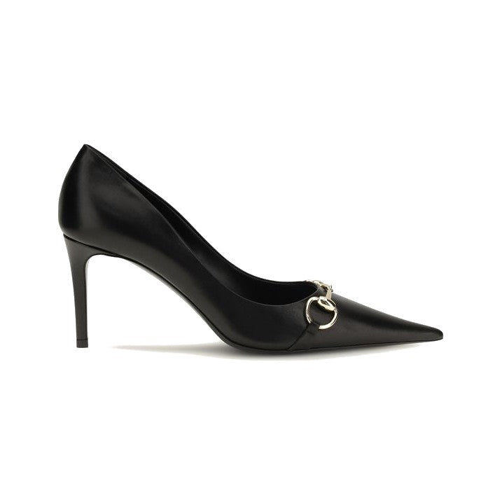Gucci Black Calf Leather Bos Taurus High Heel Pumps for Women