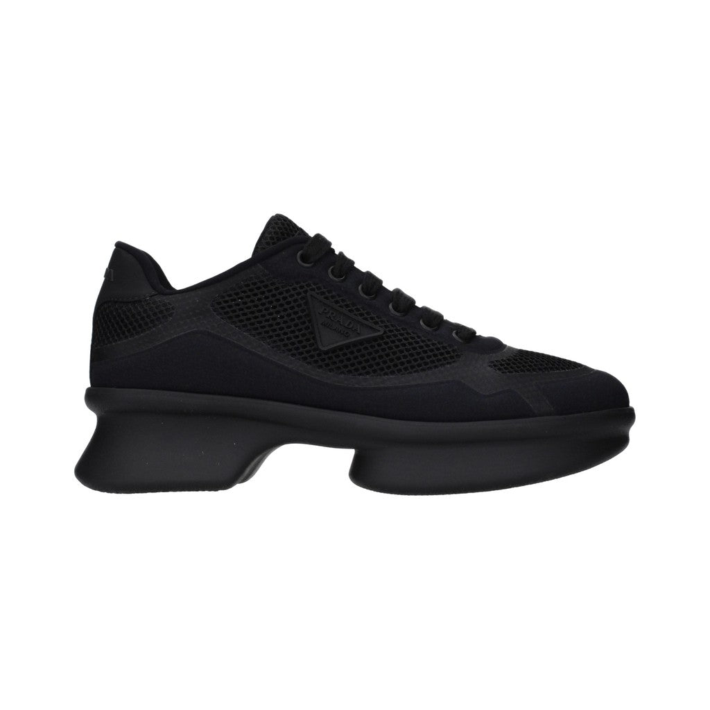 Prada Black Fabric Low Top Sneakers for Women