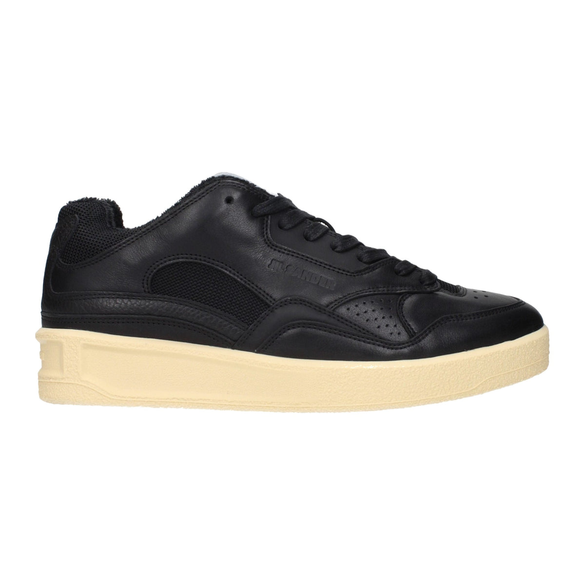 JIL SANDER Black Leather Low Top Sneakers for Men