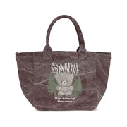 Ganni Bordeaux Cotton Shoulder Bag for Women