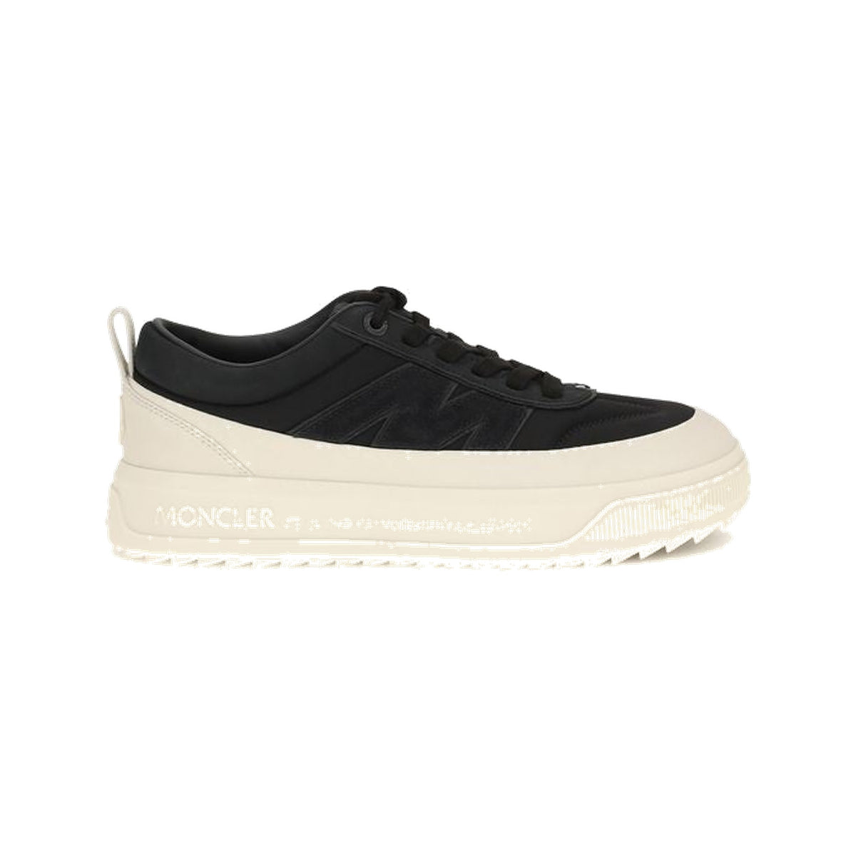 Moncler Black Calf Leather Bos Taurus Athletic Sneakers for Men