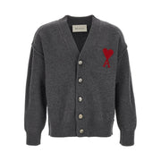 Ami Paris Gray Wool Cardigan for Men