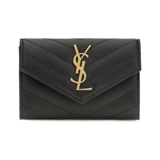 Saint Laurent Black Lamb Ovis Aries Wallet for Women