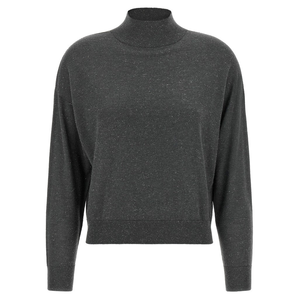 Peserico Gray Virgin Wool Cardigan for Women
