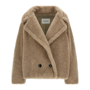 Max Mara Beige Alpaca Leather Coat for Women
