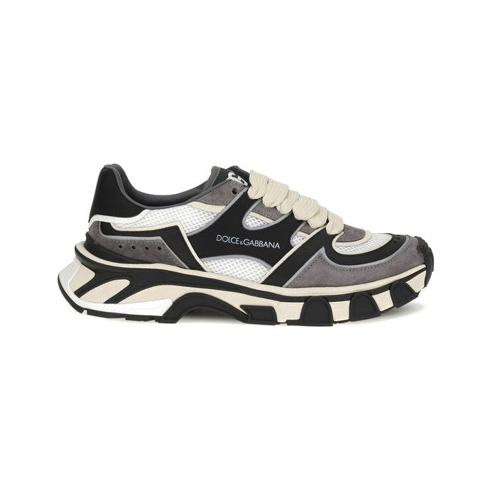 Dolce & Gabbana Gray Calf Leather Bos Taurus Chunky Sneakers for Men