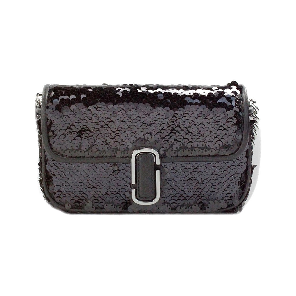 Marc Jacobs The Mini J Marc Shoulder Bag Black Sequined Crossbody Bag for Women