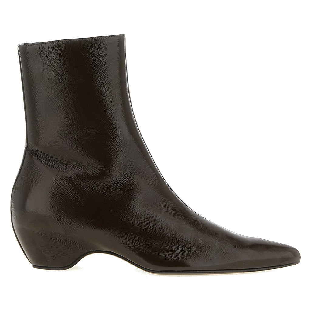 Khaite Brown Calfskin Ankle Boots for Women