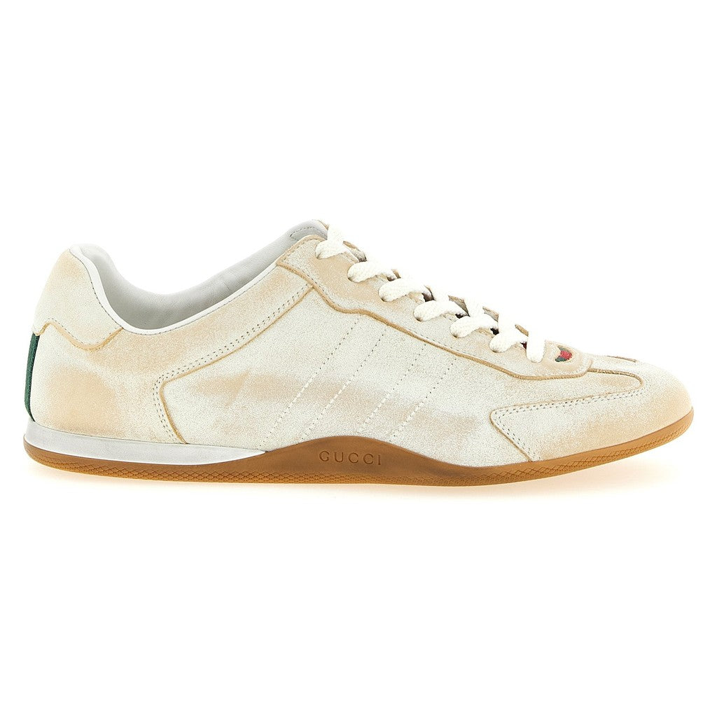 Gucci Beige Calfskin Low Top Sneakers for Women