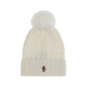 Moncler Grenoble White Wool Oves Aries Beanie for Women