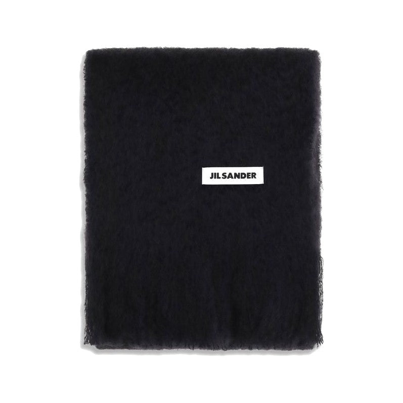 Jil Sander Black Wool Oves Aries Scarf for Women