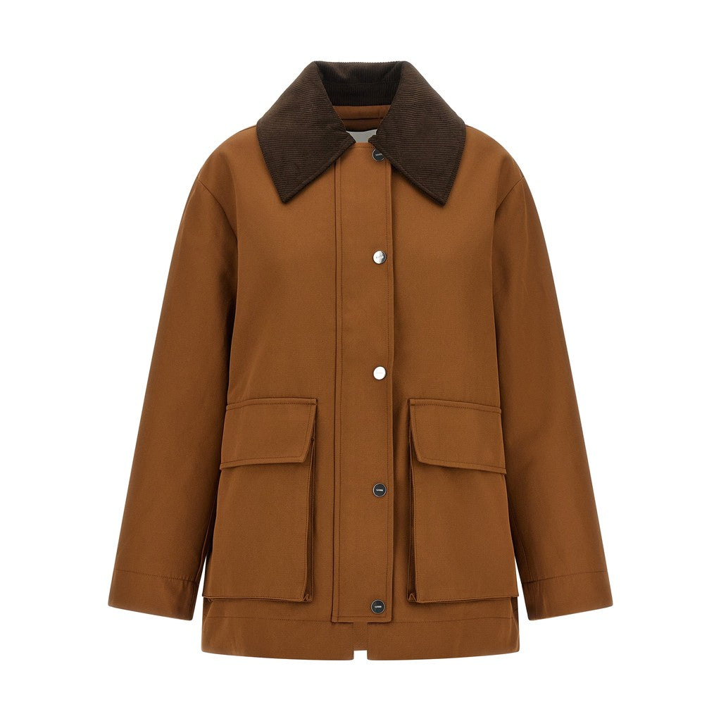Ganni Brown Recycled Polyester Full-Length Jacket for Women