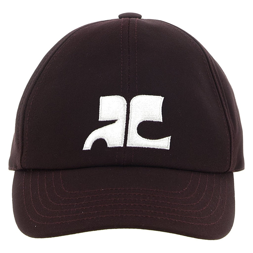Courrèges Bordeaux Cotton Cap (Baseball Hat) for Women