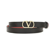 Valentino Garavani Black Calf Leather Bos Taurus Regular Belt for Women