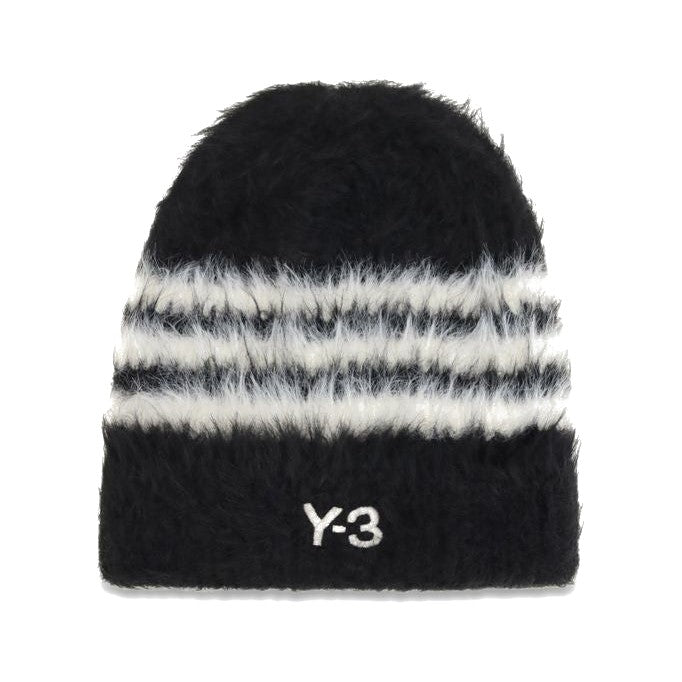 Y-3 Black Recycled Polyamide Beanie for Men