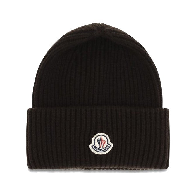 Moncler Brown Wool Oves Aries Beanie for Men