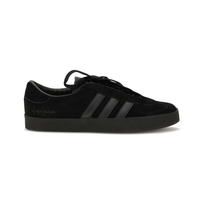 Y-3 Black Calf Leather Bos Taurus Athletic Sneakers for Men