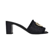 Dolce & Gabbana Black Raffia Platform Sandals for Women