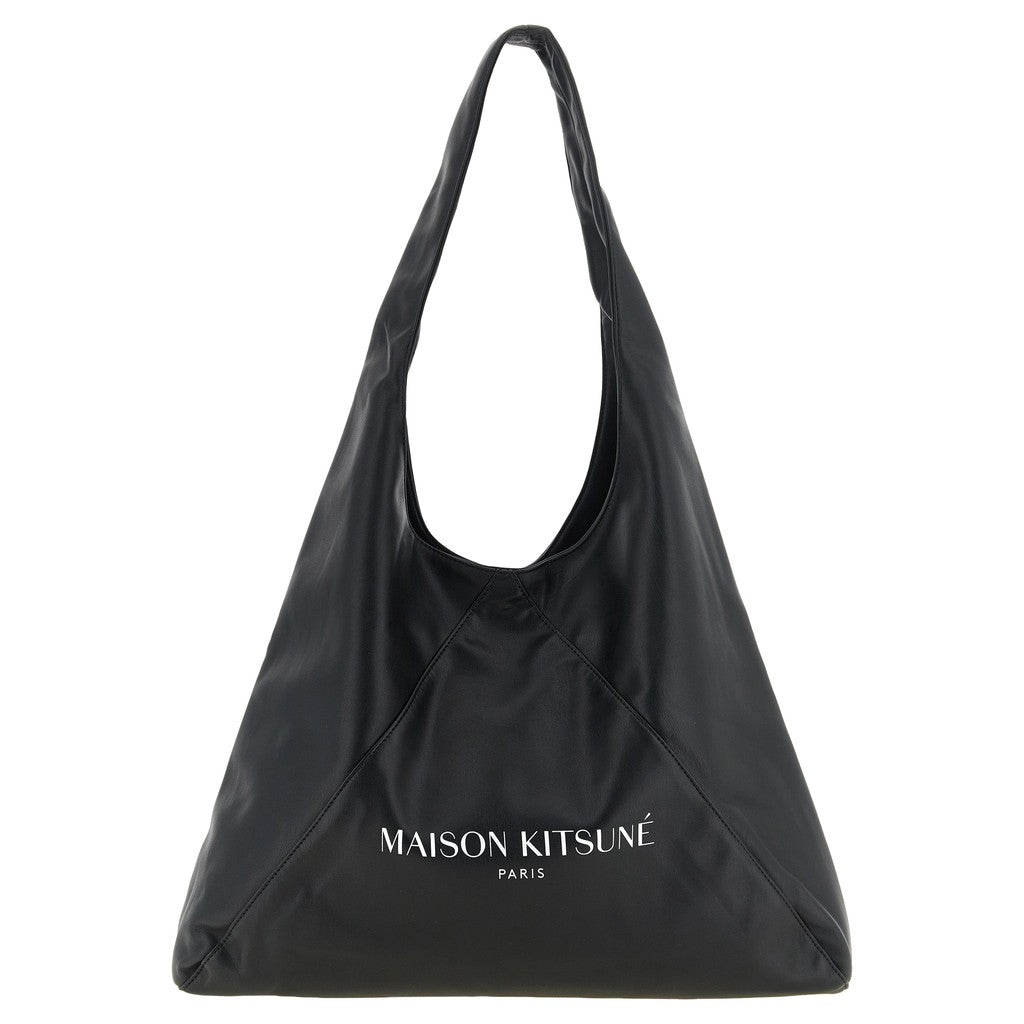 Maison Kitsuné Black Polyethylene Shoulder Bag for Men