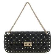 Valentino Garavani Black Goatskin Shoulder Bag for Women