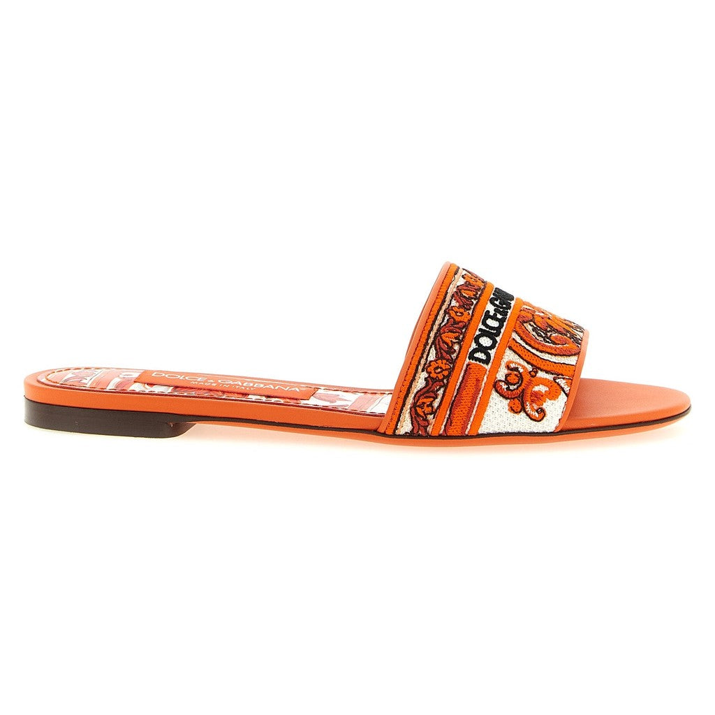 Dolce & Gabbana Orange Cotton Slides for Women
