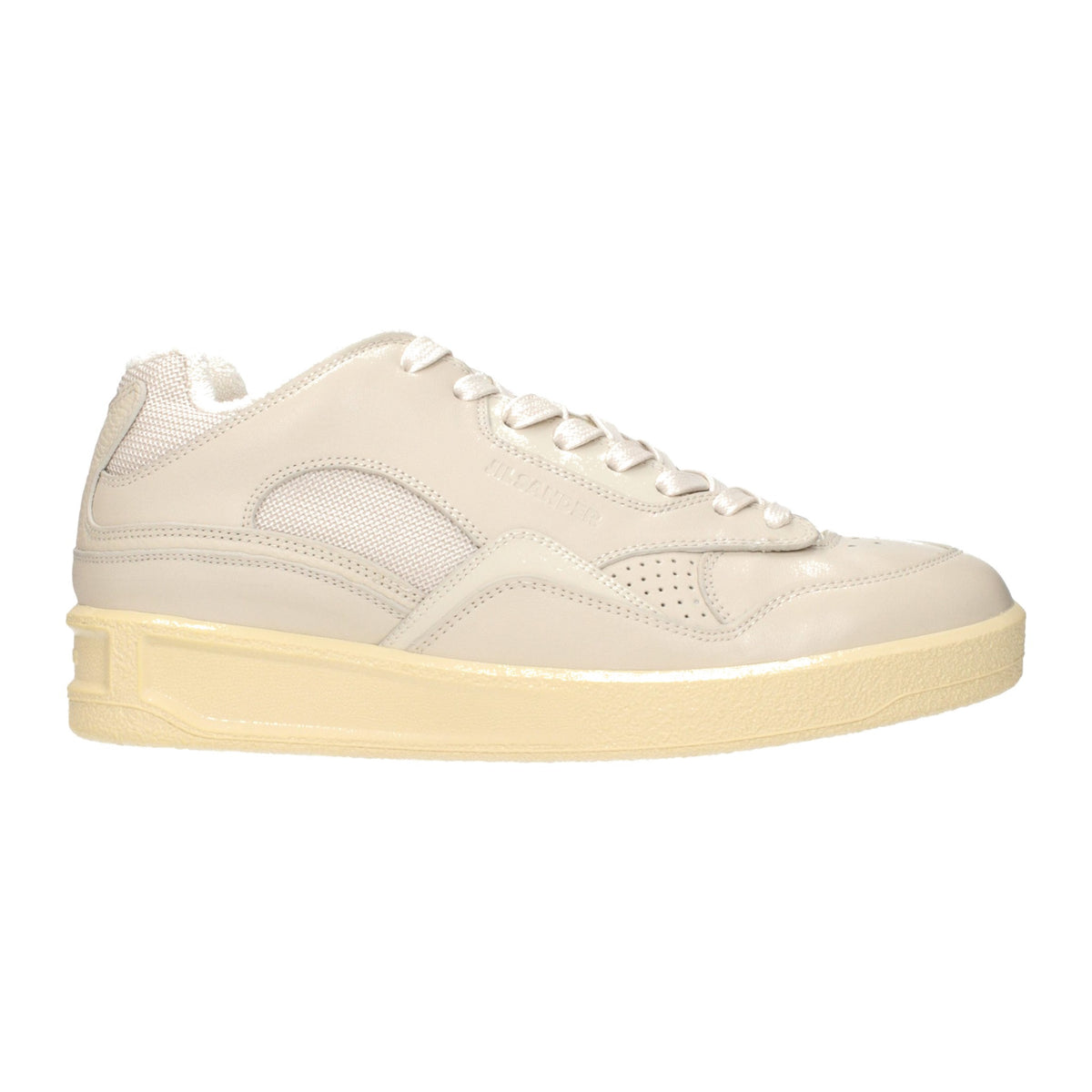 JIL SANDER Beige Leather Low Top Sneakers for Men