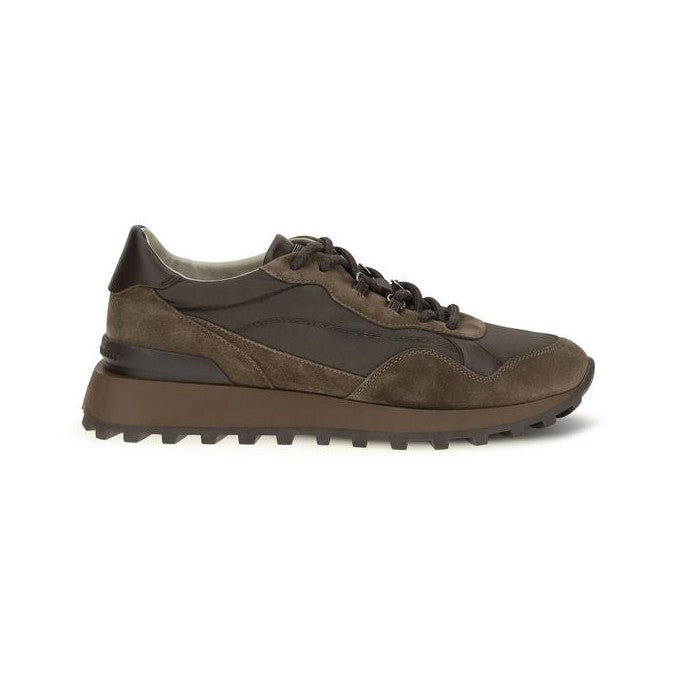 Brunello Cucinelli Brown Calf Leather Bos Taurus Athletic Sneakers for Women