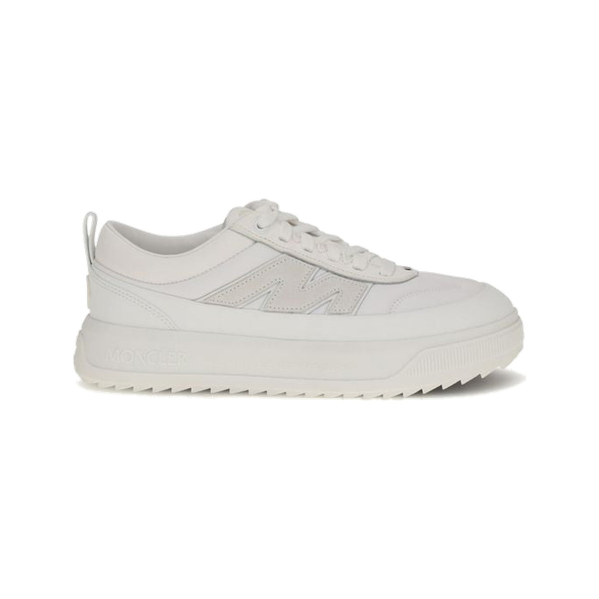 Moncler White Calf Leather Bos Taurus Athletic Sneakers for Men