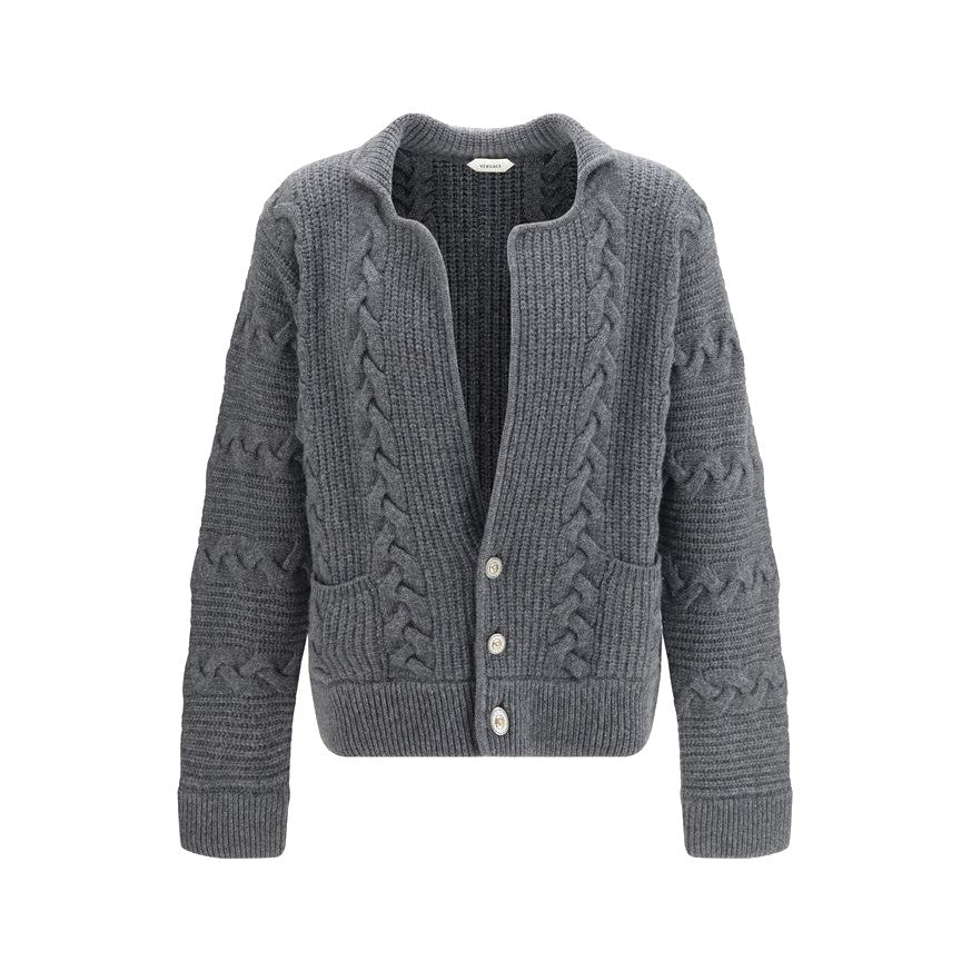 Versace Gray Wool Oves Aries Cardigan for Men