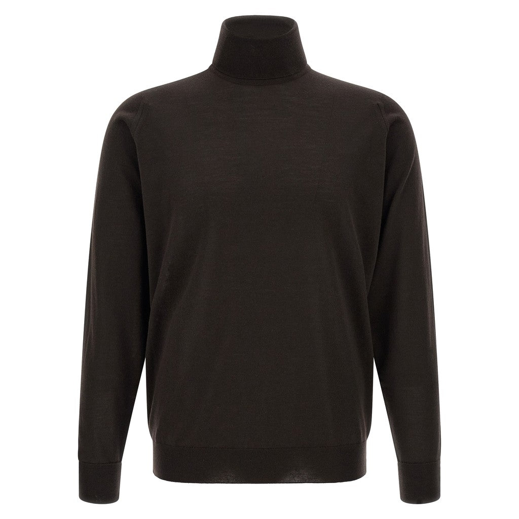 John SMEDLEY Brown Merino Wool Cardigan for Men