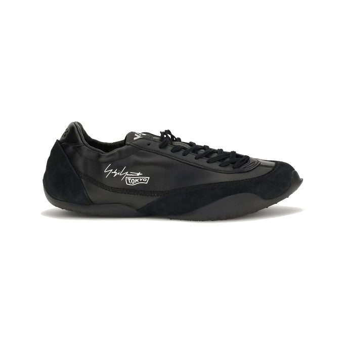 Y-3 Black Calf Leather Bos Taurus Athletic Sneakers for Men